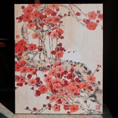 Canvas Wall Art, Love in the Red Plum Blossoms