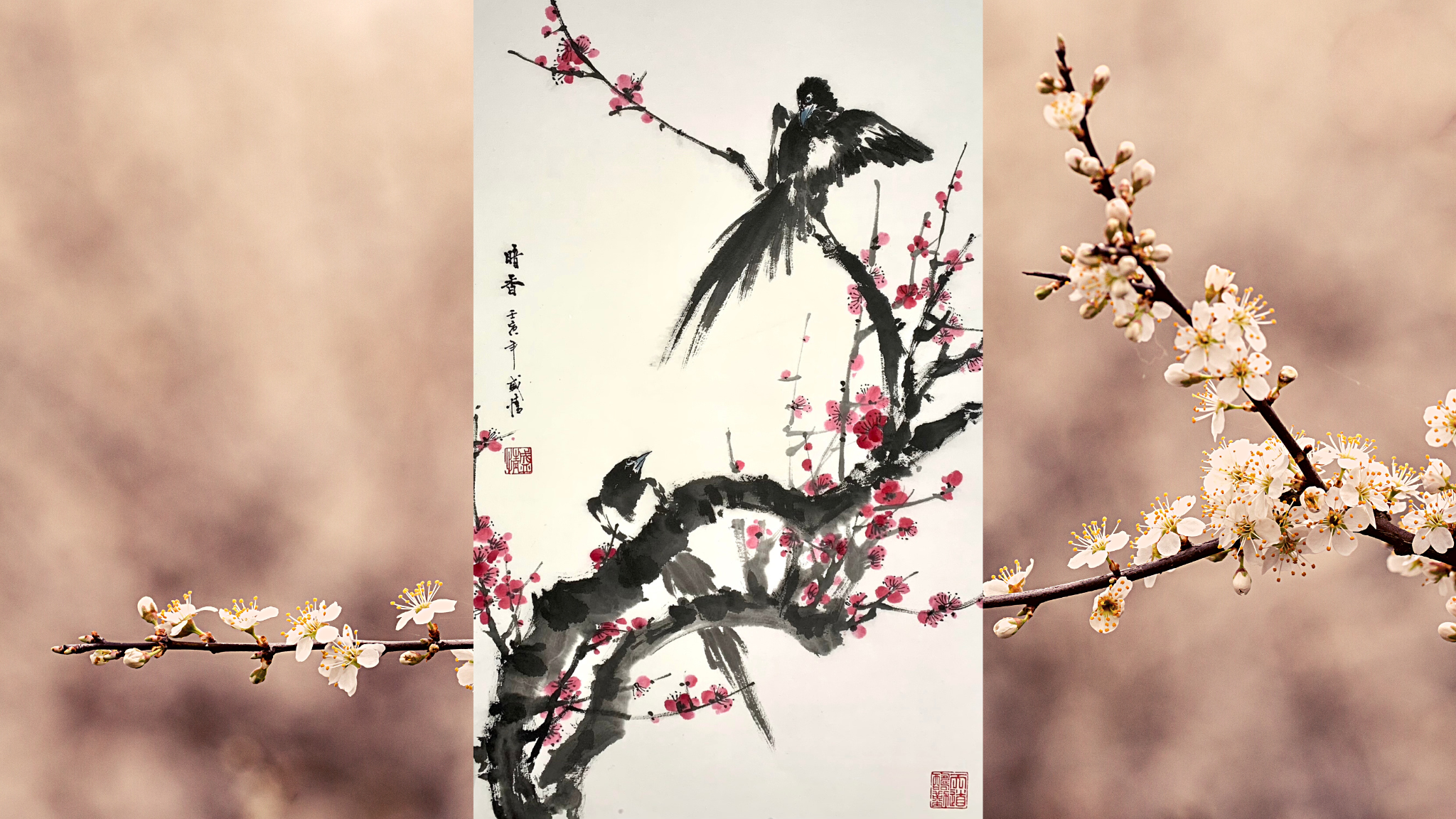 Magpie & Plum Blossom Freehand Painting Course