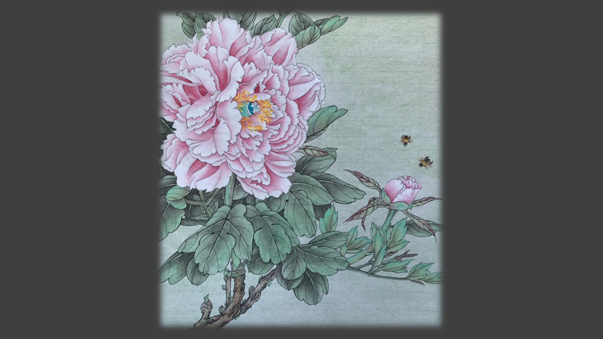 Gongbi Painting (4) – Peony & Bees